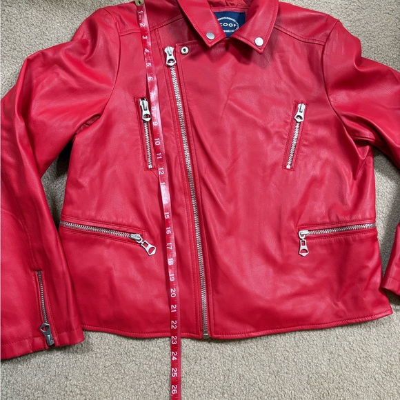 Vibrant Red Leather Jacket for Women - Picture 9 of 13